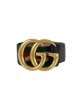 Gucci Sherry Leather Canvas Green Red